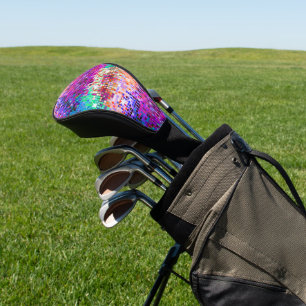 Couvre-club De Golf Une discothèque colorée miroite les carrés et scin