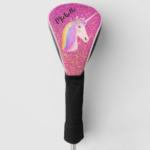 Couvre-club De Golf Uniçorn Rainbow Magic Pink Parties scintillant pe