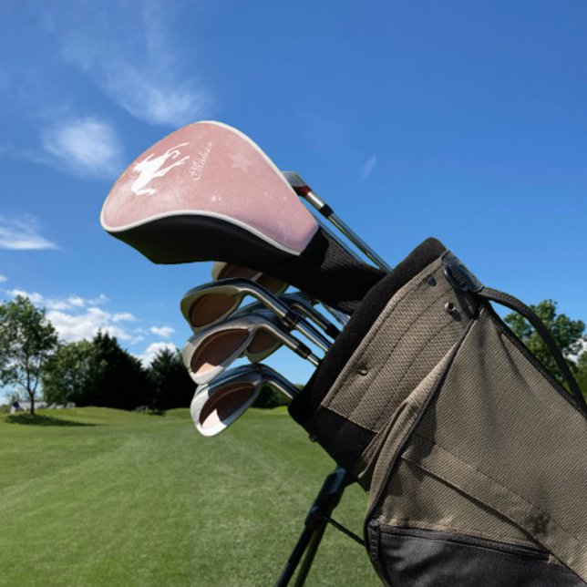 Couvre-club De Golf Unicorne rose Personnalisé Tête de Golf Couverture (Pink Unicorn Personalized Golf Head Cover)