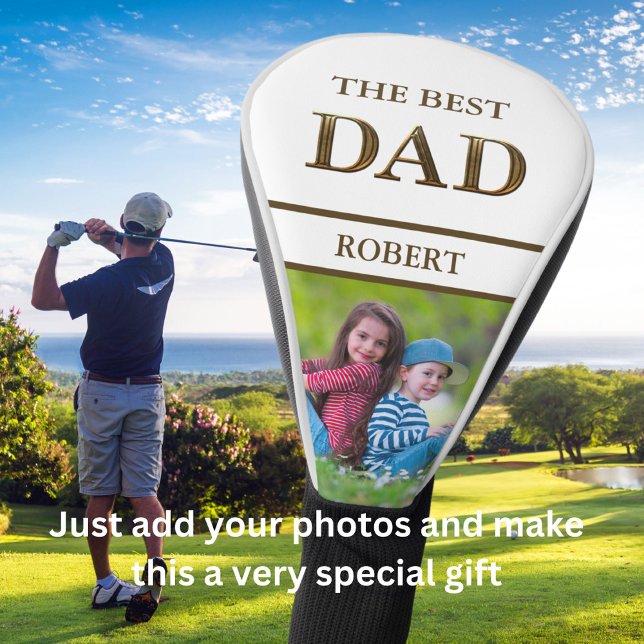 Couvre-club De Golf Unique bronze métal look meilleur nom DAD (Créateur téléchargé)