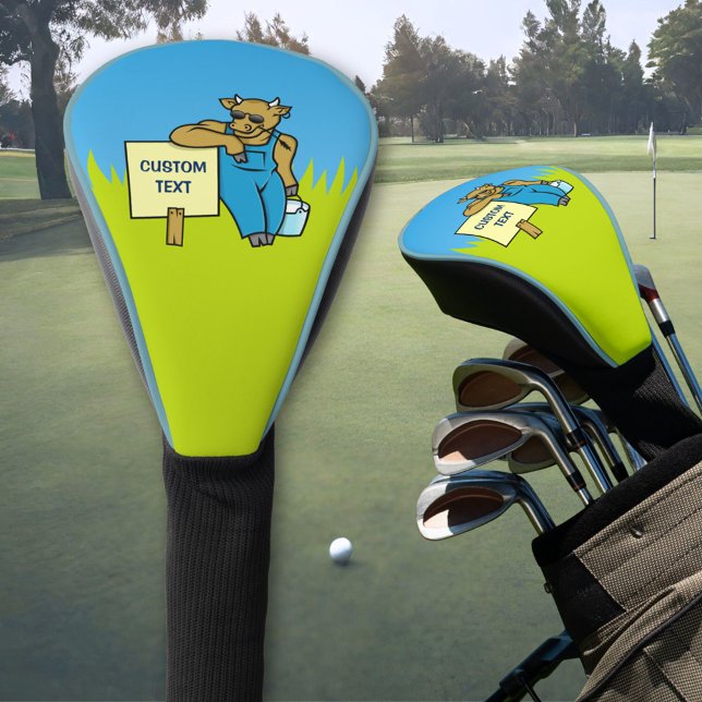 Couvre-club De Golf Vache avec signe (Créateur téléchargé)