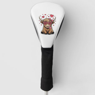 Couvre-club De Golf Vache des Highlands mignonne à lunettes en forme d