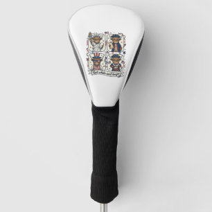 Couvre-club De Golf Vache écossaise patriotique rouge blanc et boujee