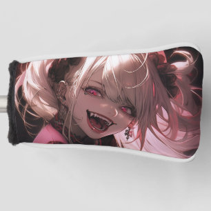 Couvre-club De Golf Vampire Vampire Anime Girl rouge et noir frangé