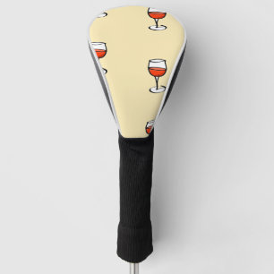 Couvre-club De Golf verre de vin sur orange