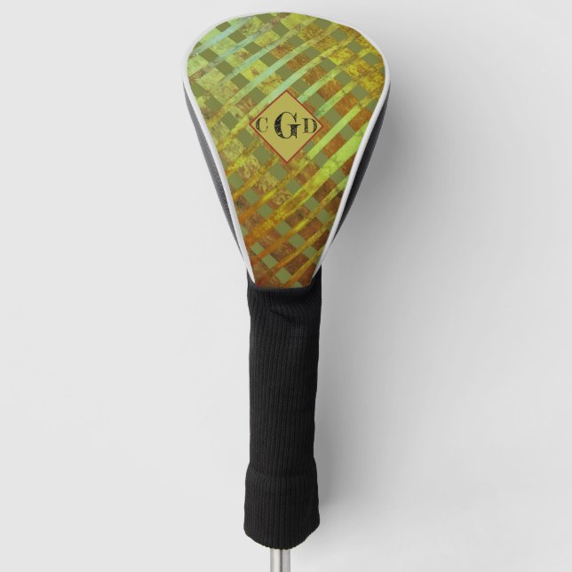 Couvre-club De Golf Vert asymétrique géométrique triée (Devant)