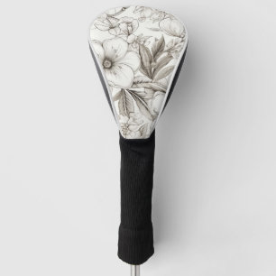 Couvre-club De Golf Vintage Floral Sepia Motif (11) Golf Head Cover