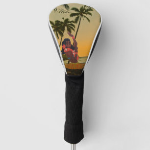Couvre-club De Golf Vintage Hawaii Hula Girl
