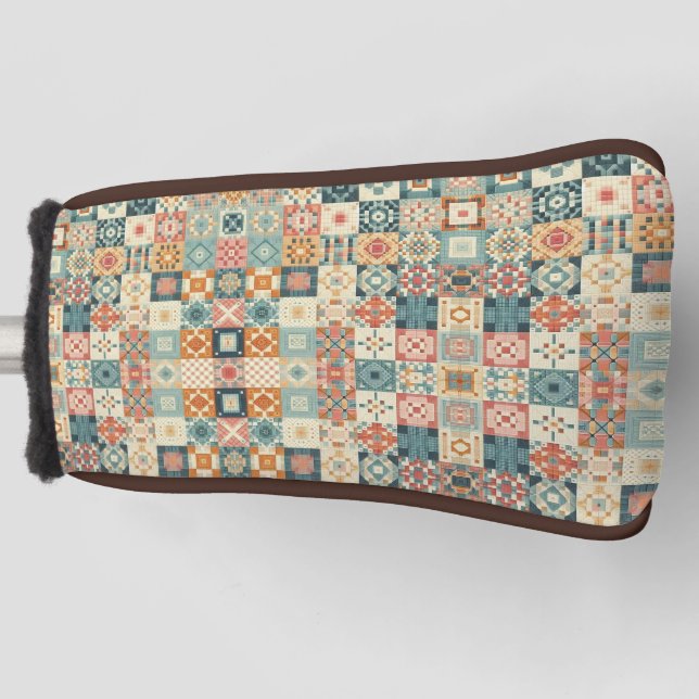 Couvre-club De Golf Vintage, patchwork, paré (Devant)