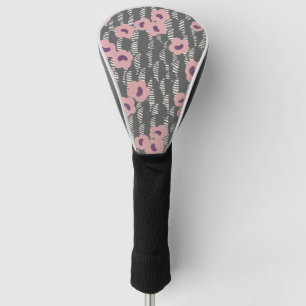 Couvre-club De Golf Vintage René Crevel Art Déco Fleurs Roses Français