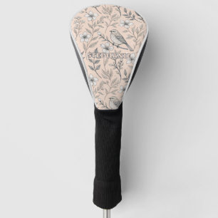 Couvre-club De Golf Vintage Sakura Cerry Blossom & Bird Aesthétiquemen