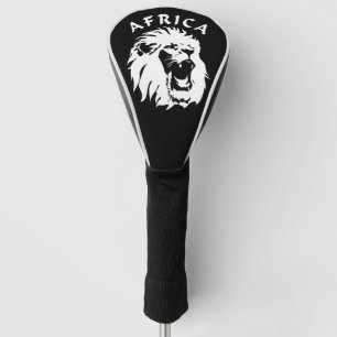 Couvre-club De Golf Visage du lion rugissant Afrique