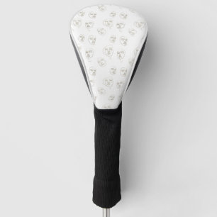 Couvre-club De Golf Visage Féminin Minimaliste Motif Ligne (2)