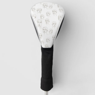Couvre-club De Golf Visage Féminin Minimaliste Motif Ligne (3)
