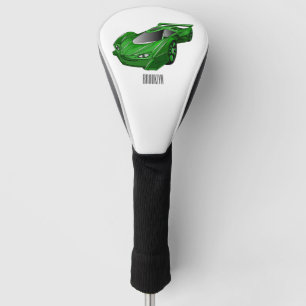 Couvre-club De Golf Voiture de sport verte avec illustration airfos
