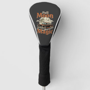 Couvre-club De Golf Voiture Vintage Magie Pleine Lune Halloween