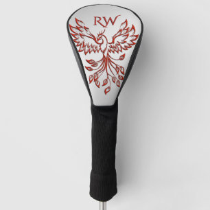 Couvre-club De Golf Vol d'un monogramme d'argent Phoenix