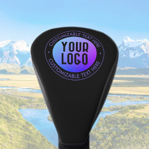 Couvre-club De Golf Votre logo & moderne bleu & violet Ombre dégradant