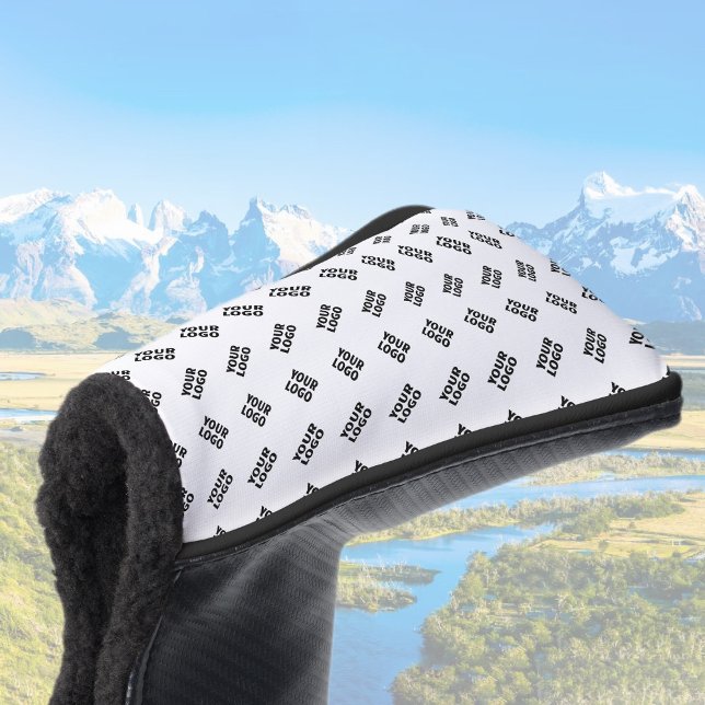 Couvre-club De Golf Votre logo | Motif répété de substitution simple (Créateur téléchargé)