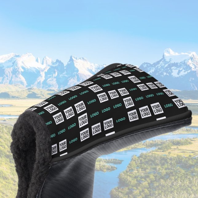 Couvre-club De Golf Votre logo ou image | Zig Zag Motif avec deux imag (Créateur téléchargé)