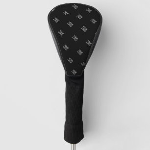 Couvre-club De Golf Votre Motif de logo simple et répétitif Noir