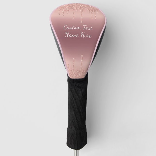 Couvre-club De Golf Votre texte Rose Gold Blush Golf Head Cover (Devant)