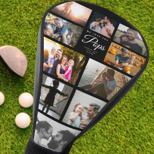 Couvre-club De Golf We Love You Pops Family Photo Collage Sports Fan