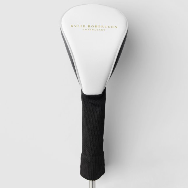 Couvre-club De Golf White & Gold Colors Professional Trendy Plain (Devant)