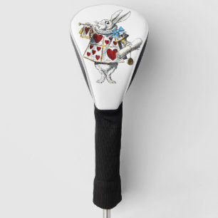 Couvre-club De Golf White Rabbit Alice Wonderland Hearts Fourre-tout