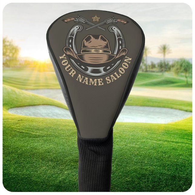 Couvre-club De Golf Wild West Revolver Horseshoe Western Cowboy Saloon (Créateur téléchargé)