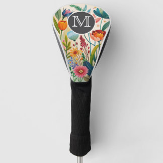 Couvre-club De Golf Wildflower Boho Watercolor Golf Head Cover