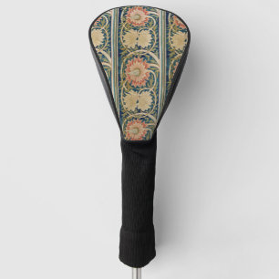 Couvre-club De Golf William Morris Fleurs Roses Soie Broderie Antique
