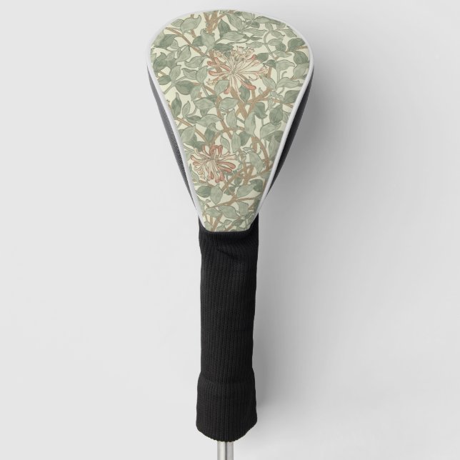 Couvre-club De Golf William Morris Honeysuckle Vert Floral (Devant)