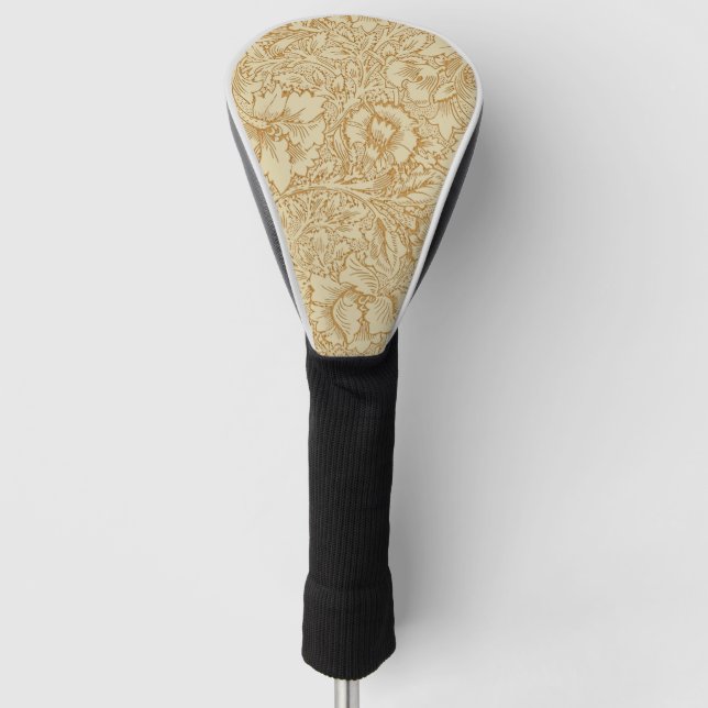 Couvre-club De Golf William Morris Papier peint floral Poppy (Devant)