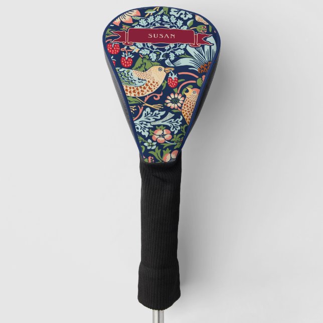 Couvre-club De Golf William Morris Strawberry Thief Golf Head Couvertu (Devant)