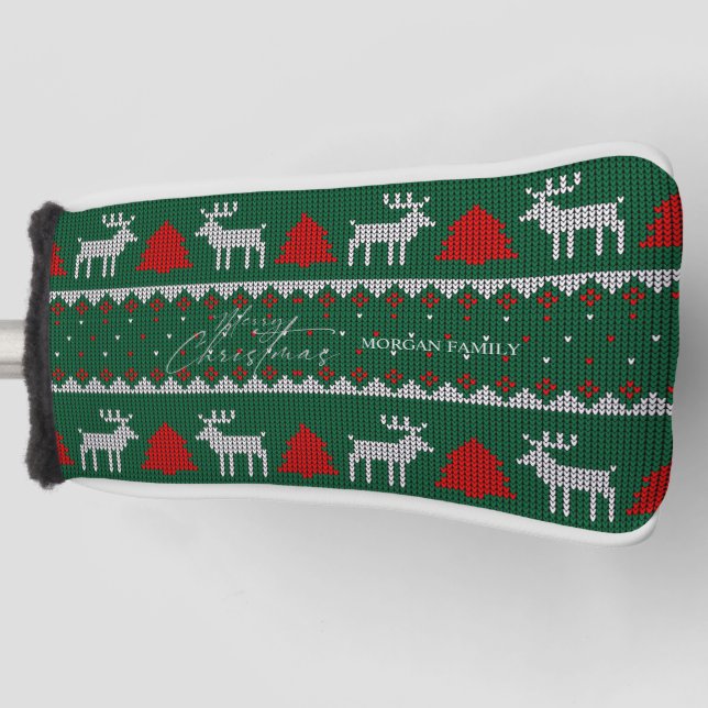 Couvre-club De Golf Wonderland d'hiver, pin de rennes vert (Devant)