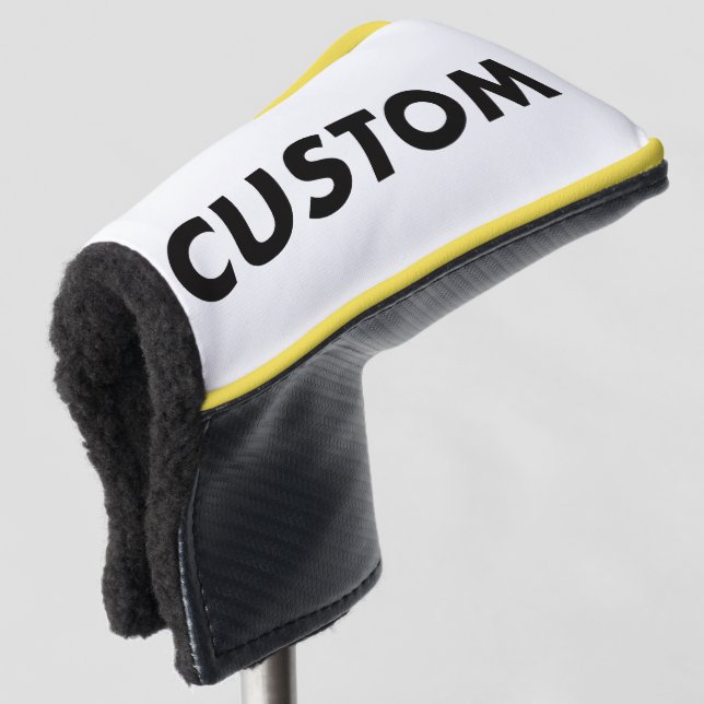 Couvre-club De Golf YELLOW Piping Custom Golf Putter Headcover Blank (Devant 3/4)