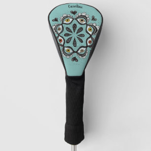 Couvre-club De Golf Yeux Trippy avec Coeurs Boho Gothique Weirdcore Ar
