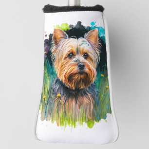 Couvre-club De Golf Yorkshire Terrier Aquarelle Putter