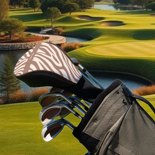 Couvre-club De Golf Zebra Print-Mocha Mousse