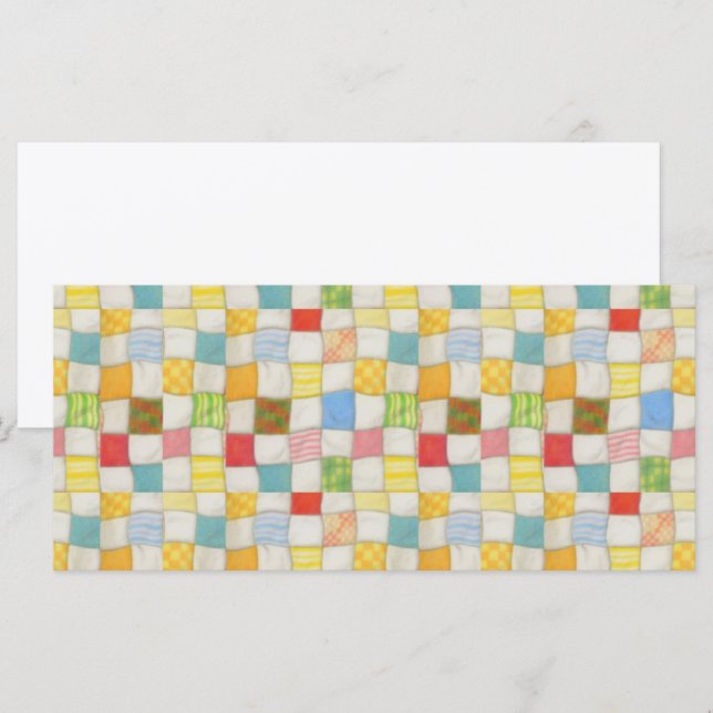 COUVRE-LIT PATCHWORK 4x9 Carte Plate / Blanc / Hor (Devant / Derrière)