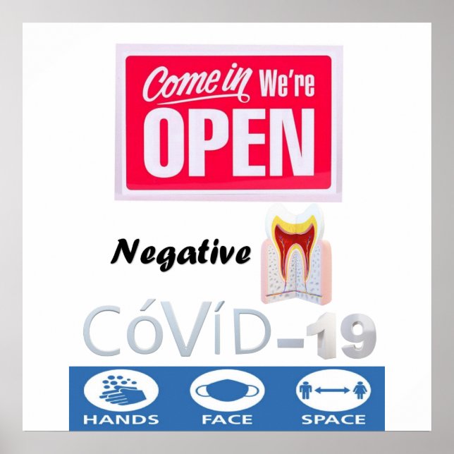Covid 19 Dentist Open Sign Poster Matte (Devant)