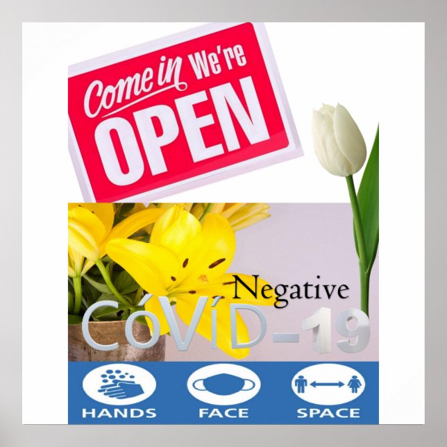 Covid 19 Florist Floral Open Sign Poster Matte (Devant)