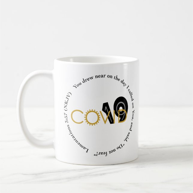 COVID 19 Merci Mug avec Écriture, Personnalisé (Gauche)