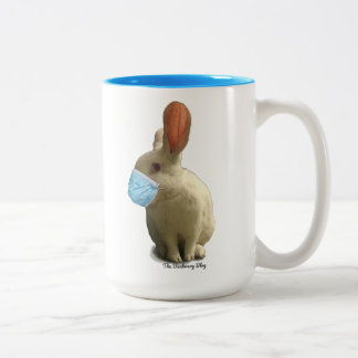 COVID Mask Bunny Mug - Bleu
