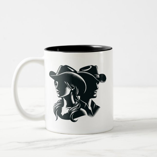 Cow Boy % Cow Girl Mug (Gauche)