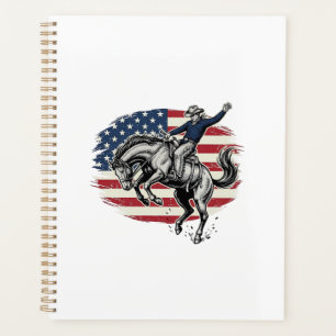 Cow-boy de Rodéo Vintage Patriotique Cavalier de C