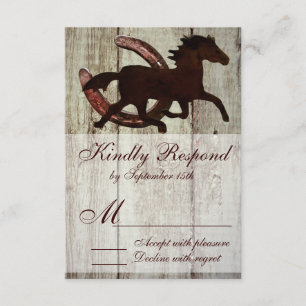 Cow-boy Horse Horseshoe Country Style Wedding RSVP