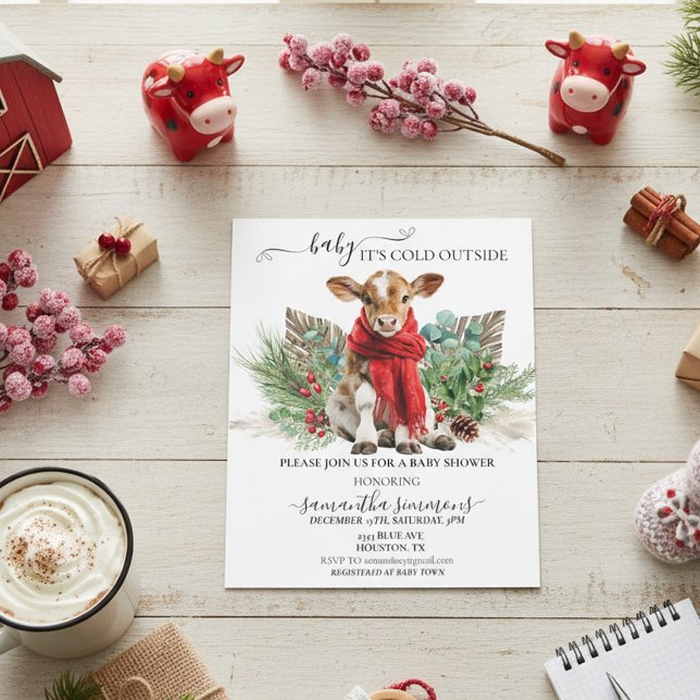 Cow Christmas Winter Baby Shower Budget (Créateur téléchargé)