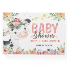 Cow Farm Animals Barnyard baby shower livre d'or